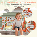 AIYAPLAY Kids Porch Swing with Seat Belts, Adjustable Canopy, Orange