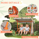 AIYAPLAY Kids Porch Swing with Seat Belts, Adjustable Canopy, Orange