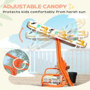 AIYAPLAY Kids Porch Swing with Seat Belts, Adjustable Canopy, Orange