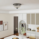 HOMCOM Chandelier Crystal Ceiling Light With E14 Base 2-Lights, Black