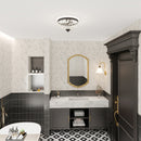HOMCOM Chandelier Crystal Ceiling Light With E14 Base 2-Lights, Black
