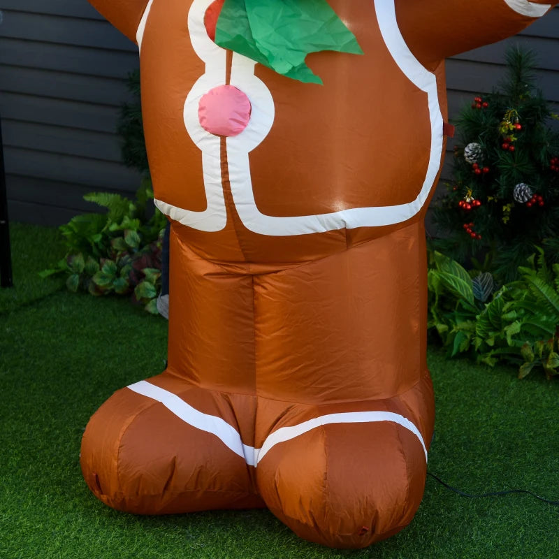 HOMCOM Christmas Inflatable Gingerbread Man with Lights 6ft