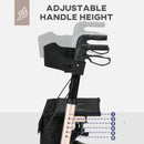 4 Wheel Rollator Walker With Seat Adjustable Mobility Walker With Bag, Gold Tone