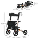 4 Wheel Rollator Walker With Seat Adjustable Mobility Walker With Bag, Gold Tone