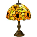 HOMCOM Stained Glass Table Lamp, Handmade Antique Bedside Lamp