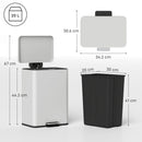 HOMCOM Pedal Bin With Soft-Close Lid, 20L Kitchen Bin For Home, Cream