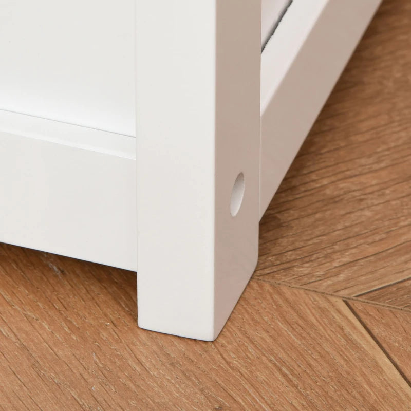 HOMCOM 2 In 1 Wooden Toy Box, Seat Storage Bench - White