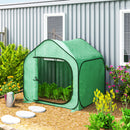 Outsunny Mini Pop Up Greenhouse W/ Reinforced PE Cover, Zipper Door, White