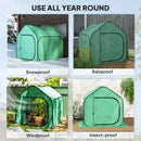 Outsunny Mini Pop Up Greenhouse W/ Reinforced PE Cover, Zipper Door, White