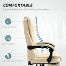 HOMCOM Executive Office Chair, Recliner Computer Chair with Footrest, Cream