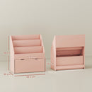 AIYAPLAY Kids Bookcase W/ 3 Tier Shelves, Drawer, For Bedroom, Nursery, Pink