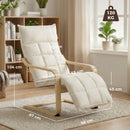 HOMCOM Accent Chair, Leisure Lounge Chair Armchair With Footrest, Cream