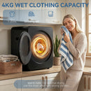 HOMCOM 800W Compact Dryer Machine, 4 Kg Small Vented Tumble Dryer, Black
