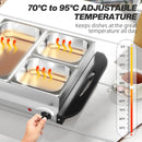 HOMCOM 4.5L Electric Food Warmer Buffet Server with Lids Cool Touch Handles