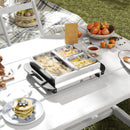 HOMCOM 4.5L Electric Food Warmer Buffet Server with Lids Cool Touch Handles