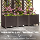 Outsunny Plastic Planter Box with Trellis, Vegetable Planter w/ Drain Plugs