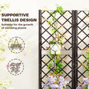Outsunny Plastic Planter Box with Trellis, Vegetable Planter w/ Drain Plugs