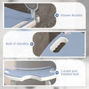 HOMCOM Aluminium Shower Stool For Elderly Disabled Non-Slip Bath Stool Blue