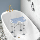 HOMCOM Aluminium Shower Stool For Elderly Disabled Non-Slip Bath Stool Blue