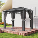 Outsunny 2 X 3.5 M Hardtop Gazebo With Galvanised Steel Roof And Sides