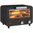 HOMCOM Small Toaster Oven, 12L Mini Countertop Oven With Glass Door, Black