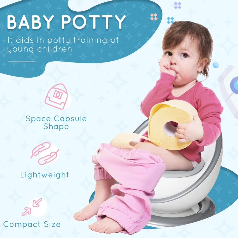 HOMCOM Kids Potty Training Toilet with Brush - White