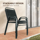 Outsunny Stackable Patio Bistro Set, 3 Pieces Garden Furniture Set