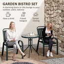 Outsunny Stackable Patio Bistro Set, 3 Pieces Garden Furniture Set