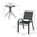 Outsunny Stackable Patio Bistro Set, 3 Pieces Garden Furniture Set