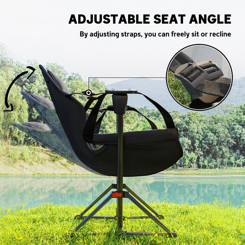 Outsunny Hammock Camping Chair Set Of 2, Adjustable Back Camp Chair, Blue