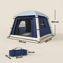 Outsunny Inflatable Camping Tent, 2 Man Tent, Dark Blue