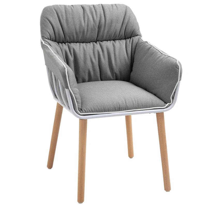HOMCOM Contrast Piped Accent Chair - Grey