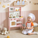 Kids Kitchen Playset with Pretend Play Kitchen Accessories, Pink