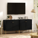 HOMCOM Modern Sideboard Buffet Cabinet with Fluted Doors, Coffee Bar Cabinet