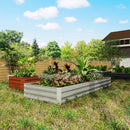 Outsunny Galvanised Raised Garden Bed Metal Planter Box, Silver
