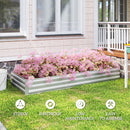 Outsunny Galvanised Raised Garden Bed Metal Planter Box, Silver
