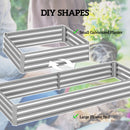 Outsunny Galvanised Raised Garden Bed Metal Planter Box, Silver