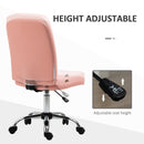 Vinsetto Curved Back Home Office Chair With Adjustable Height - White/Pink