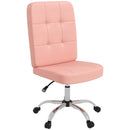 Vinsetto Curved Back Home Office Chair With Adjustable Height - White/Pink