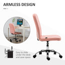 Vinsetto Curved Back Home Office Chair With Adjustable Height - White/Pink