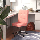Vinsetto Curved Back Home Office Chair With Adjustable Height - White/Pink