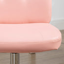 Vinsetto Curved Back Home Office Chair With Adjustable Height - White/Pink