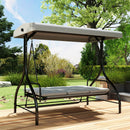 Outsunny 3 Seater Canopy Swing Chair Porch Hammock Bed, Light Grey