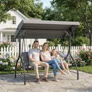 Outsunny 3 Seater Canopy Swing Chair Porch Hammock Bed, Light Grey