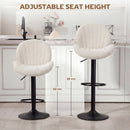 HOMCOM Modern Bar Stools Set Of 2, Swivel Counter Height Barstools, Cream
