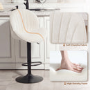 HOMCOM Modern Bar Stools Set Of 2, Swivel Counter Height Barstools, Cream