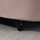 HOMCOM Semi-Circle Storage Ottoman Bench Tufted Upholstered Accent Footrest