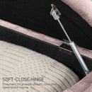 HOMCOM Semi-Circle Storage Ottoman Bench Tufted Upholstered Accent Footrest