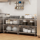 HOMCOM Stainless Steel Bakers Rack, Microwave Stand for Small Spaces