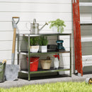 HOMCOM Stainless Steel Bakers Rack, Microwave Stand for Small Spaces